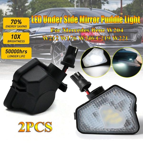 

2x high power xenon white led under side mirror puddle light lamp assembly for w204 w212 w176 w246 c219 w221 aces