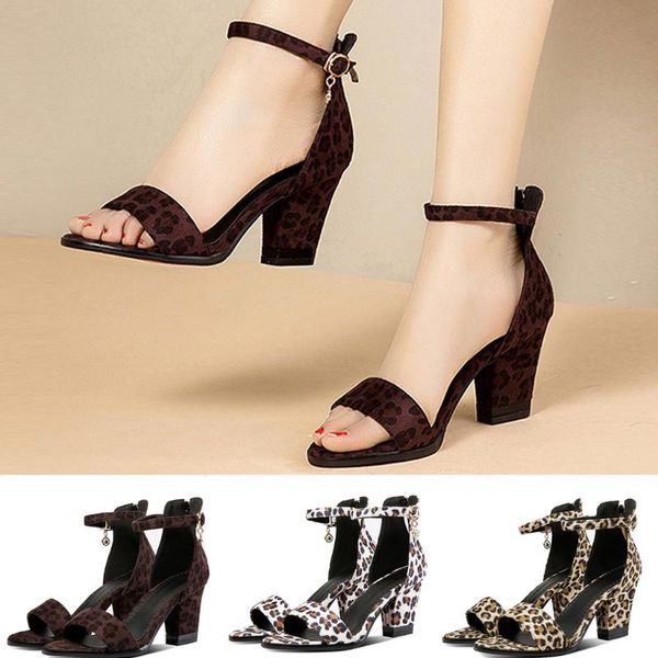 

womens flat buckle leopard print open toe casual shoes low-heeled roman sandals ladies shoes woman sandals women zapatos de muje, Black