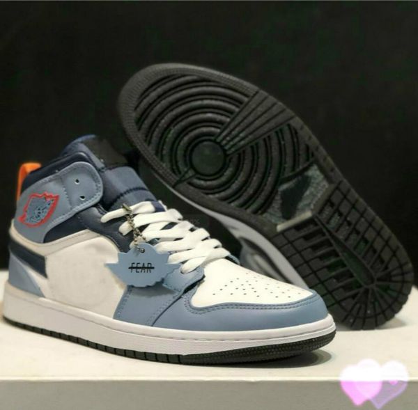 

1 moderate fearless haze blue 2019 new x 1 high mid basketball shoes royal banned toe men women 1s sport presto shoes 12