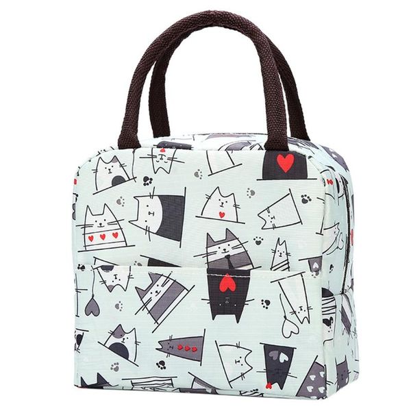 

simple style large capacity waterproof oxford lunch bag outdoor picnic bag#p30, Blue;pink