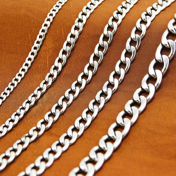 

100% stainless steel 6mm chain with clasp, Silver
