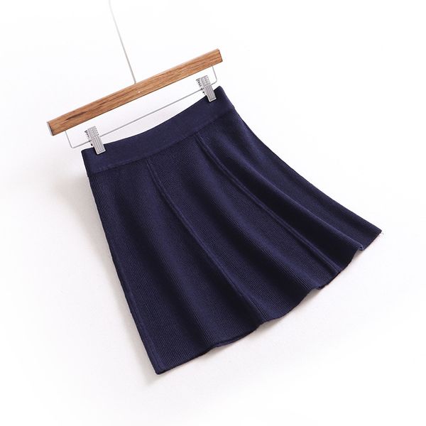

2019 fashion high waist women spring mini knitting skirts stretch harajuku women a-line skirt black gray faldas jupe femme saia