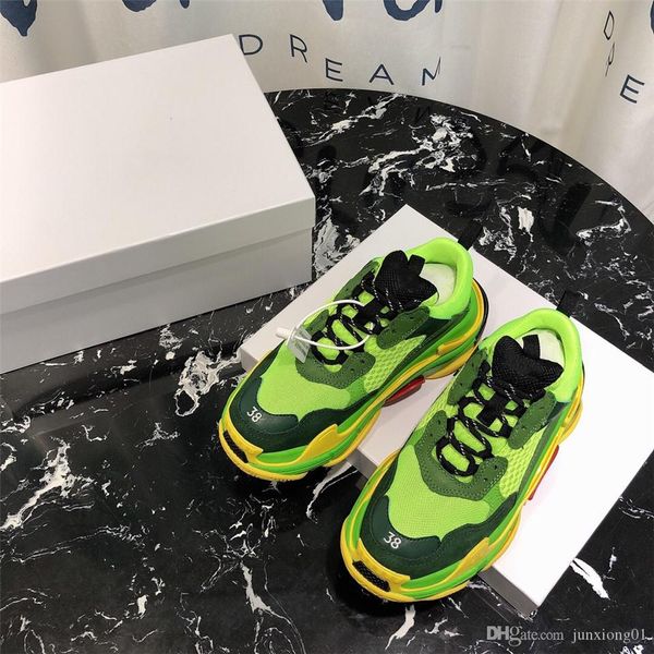 

2019 fashion paris 17fw triple-s sneaker triple s casual dad shoes for men's women sports designer shoe size 35-45 green, Black