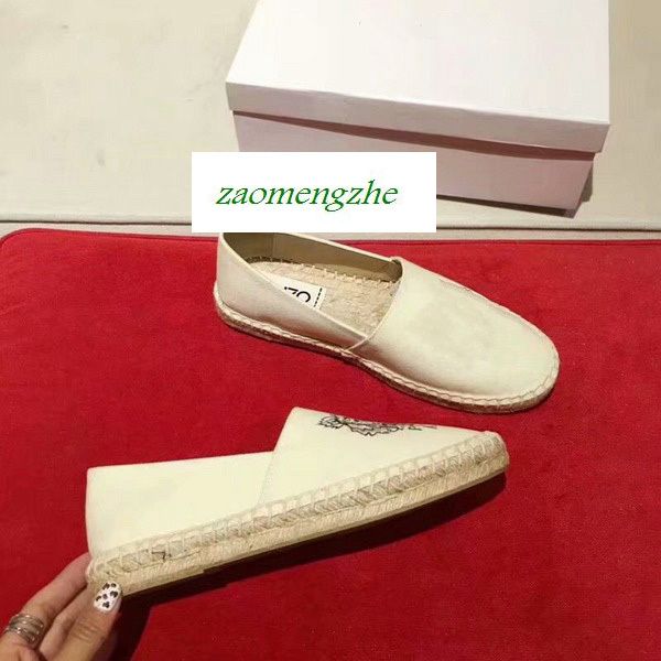 

couple shoes with tiger head single shoes and embroidered straw shoes with box, Black