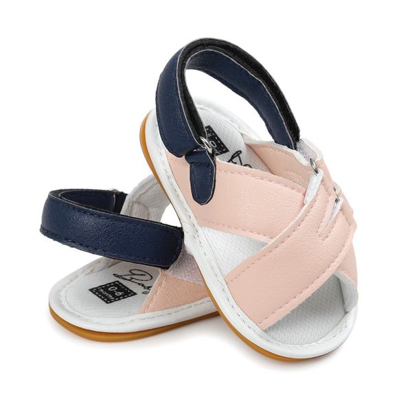 

summer infant toddler mixed colors buckle cross beach rubber kids soled sandals shoes, Black;red