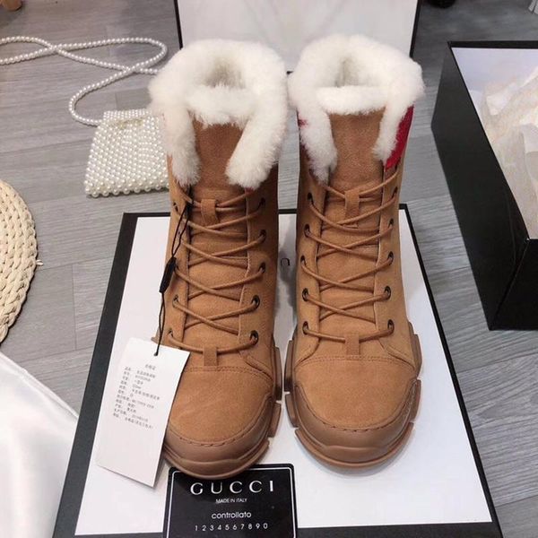 

snow boots children's new tube martin boots wind and velvet boots with thick-soled leather shoes women's winter fashion wild brown