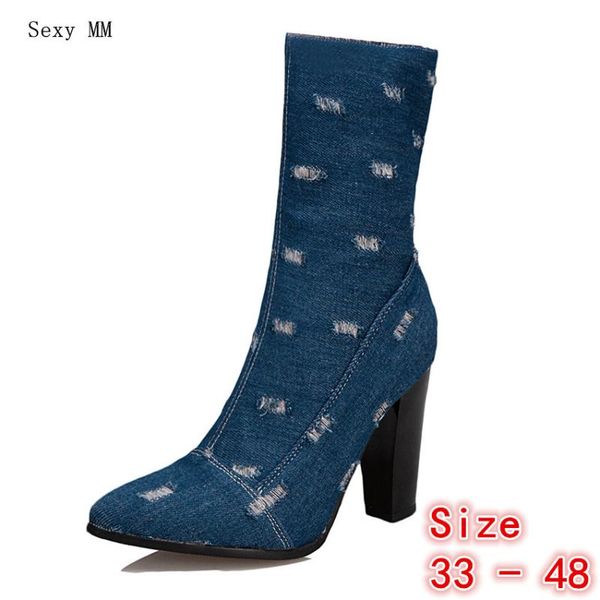 

весна осень женщины ботильоны туфли на высоких каблуках женщина короткие сапоги маленький плюс размер 33 - 41 42 40 43 44 45 46 47 48, Black