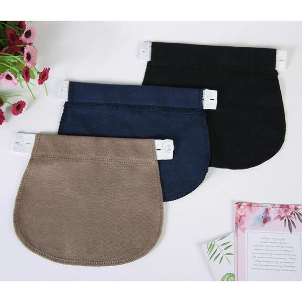 

maternity pregnancy waistband belt adjustable elastic pants extended button, White