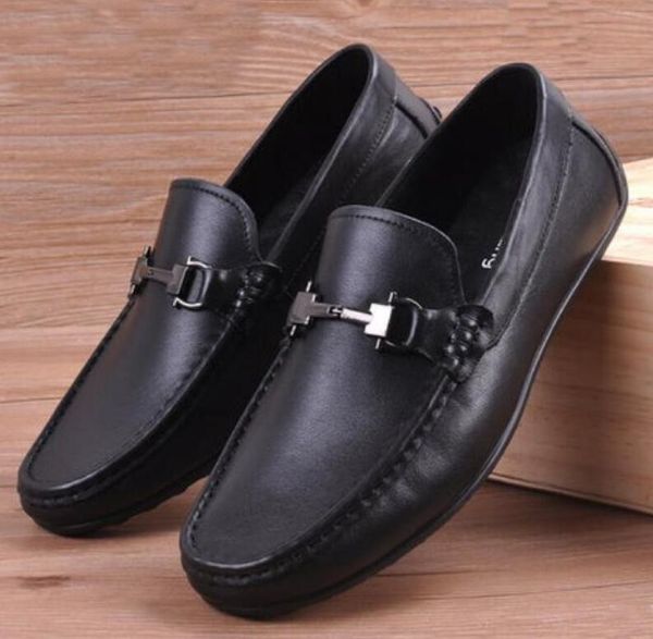 

All leather men 039 bu ine ca ual hoe head layer cowhide oft ole doudou hoe leather embo ed ingle hoe 45 46 47w54