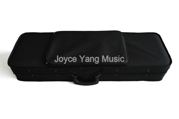 

black rectangle oxford fabric violin case with cushion lining for 1/8 1/4 1/2 3/4 4/4 violin hand carry case strap