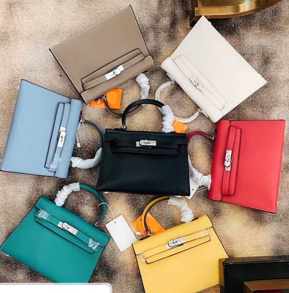 

21cm women's h platinum handbags leather lady totes bag litchi leather hardware with lock key alligator small purse