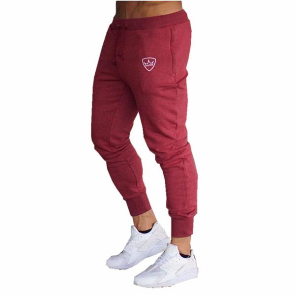 

seven joe men sportswear fitness pants casual elastic cotton mens fitness workout pants skinny sweatpants trousers jogger, Black