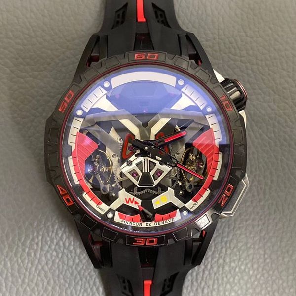 

роскошные часы дизайнера мужские часы roge dubus автоматическое движение наручные часы montre люксусный высокого качества молодые спортивные, Slivery;brown