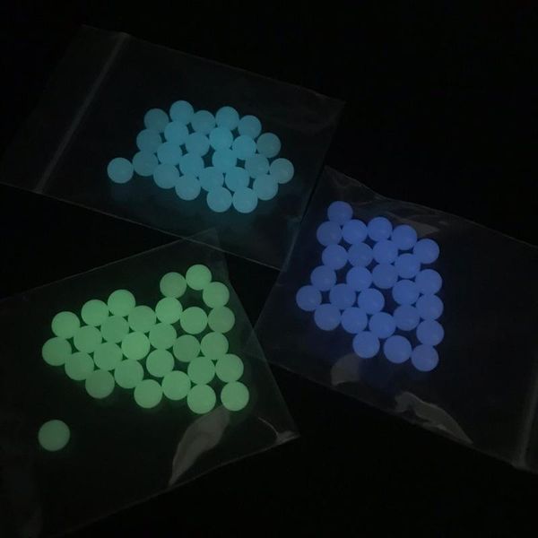 

6mm 8mm luminous glowing quartz terp dab pearl ball insert blue green glass terp pearls for banger nails glass bongs dab rig fy8025