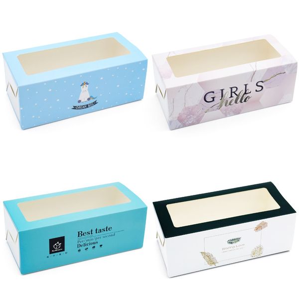 

100set new drawer type towel roll cake swiss roll packaging box western point baking packaging box manual soap