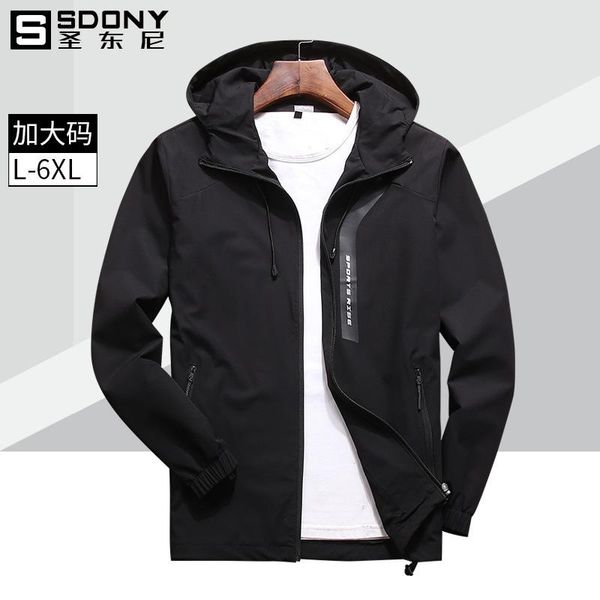 

new single-layer assault hooded windproof jacket jacket outdoor mountaineering stretch men's plus size, Blue;black