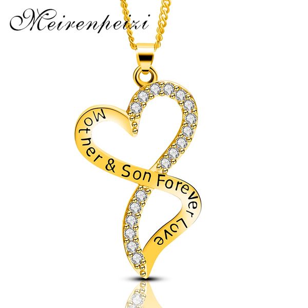 

fashion trend personality heart-shaped pendant necklace for mother's love mother's day theme copper zircon jewelry necklace, Silver
