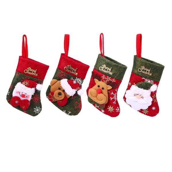 

christmas stocking bag fork spoon knife cutlery pocket tableware set decor