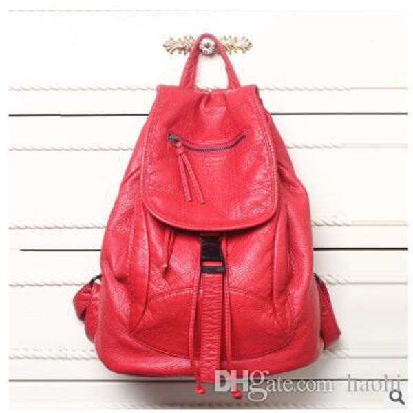 

2018 famous brands high-grade leather backpacks designer washed leather bag backpack vintage shoulder bag for girls travel knapsack