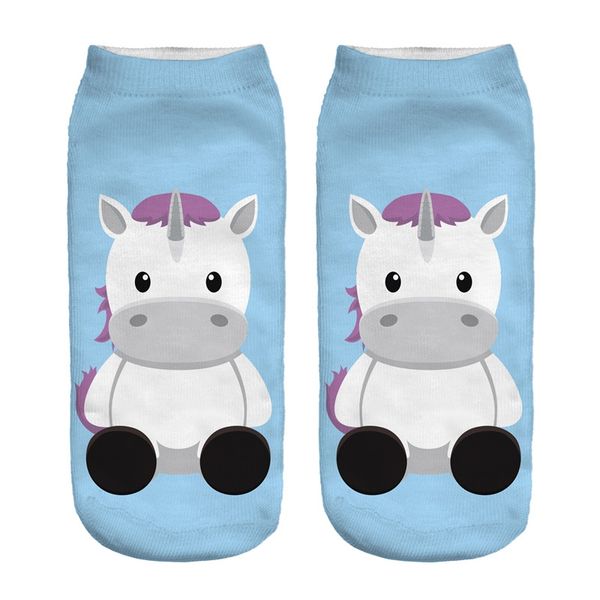 

новые горячие женщины чулочно 3d печати носки аква unicorn meias причинная low cut голеностопного носок calcetines рождественский подарок но, Black;white