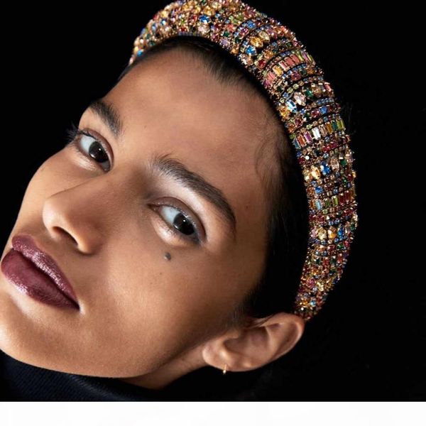 

colorful full crystal headband hair hoop rhinestone padded headbands party wedding hairbands for women girl hair accessories headpieces gift, Silver
