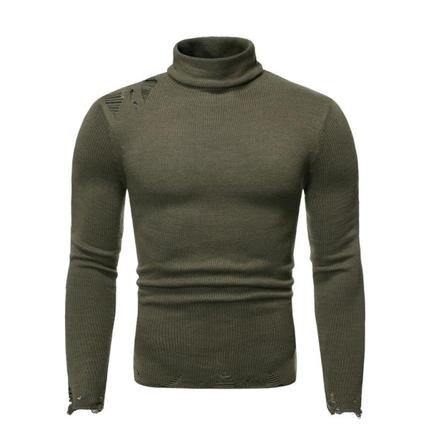 

hole panelled mens designer sweaters fashion slim turtle neck mens sweaters casual long sleeve males clothing, White;black