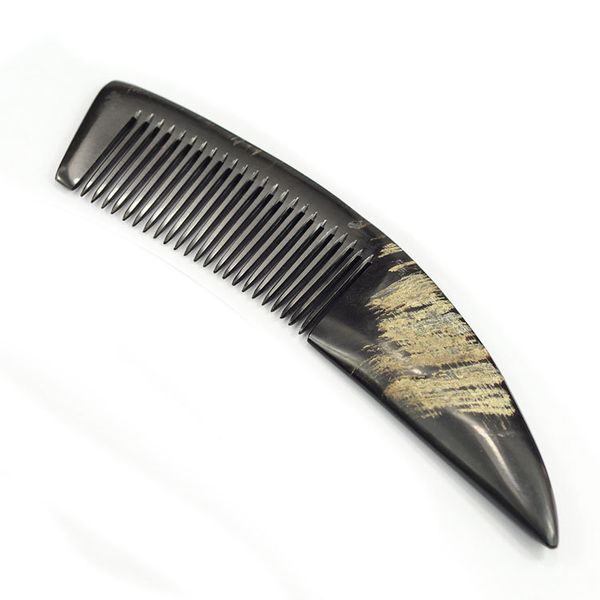 

1pc horn combed handle horn edging comb natural shape simple polishing g0425, Silver