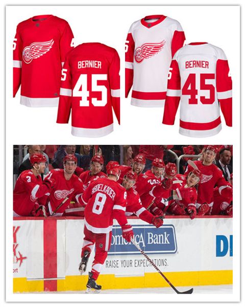 

men's jonathan bernier jersey detroit red wings 45 fanatics red home premier white away breakaway hockey jersey women's youth 100t, Black;red