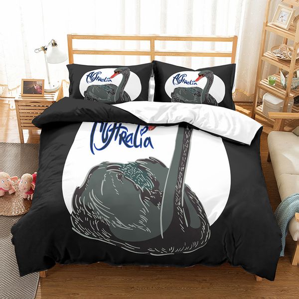 3d Black Swan Bedding Set Luxury Love Duvet Cover With Pillowcase
