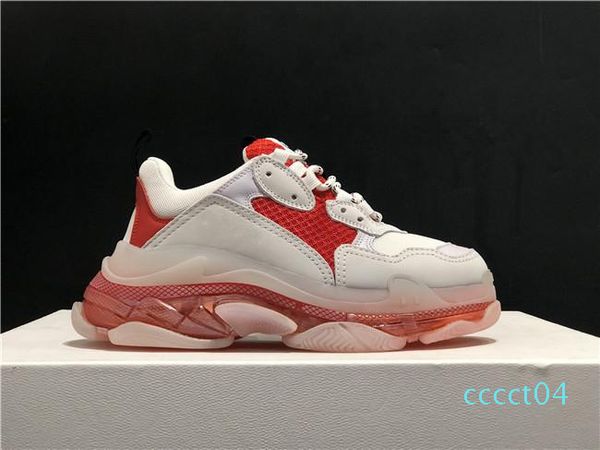 

luxury crystal bottom casual shoes triple s sneaker designer white red yellow old dad sneaker boots mens women casual shoes sneakers ct04, Black