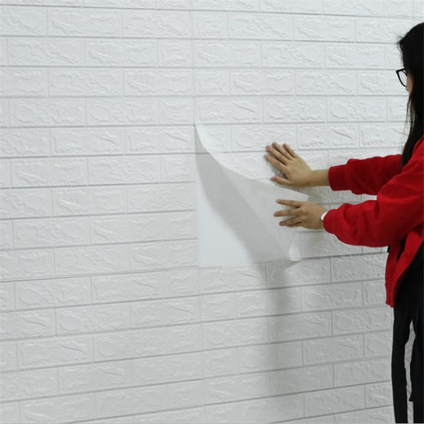 Schiuma di stile europeo Brick 3D Wall Sticker Soggiorno Soggiorno Tv Sfondo Telefono Carta da parati Classica Autoadesivo della parete autoadesivo Classico fabbrica all'ingrosso