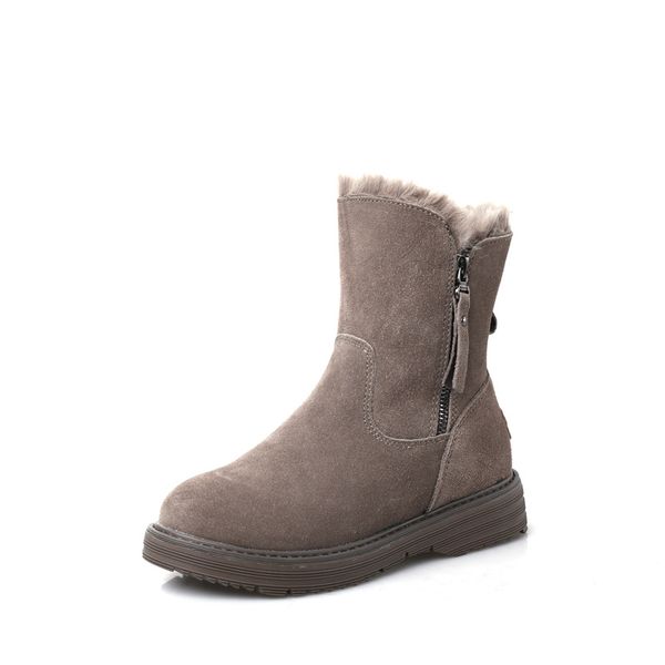 

women's winter boots genuine leather ankle boots for woman snow boot warm plush winter shoes 2019 female ankle boot shoes yuj7, Black