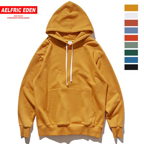 

эльфрик eden solid color толстовки мужчины 2019 осень harajuku hip hop пуловер повседневный streetwear толстовки для женщин мужские кофты, Black