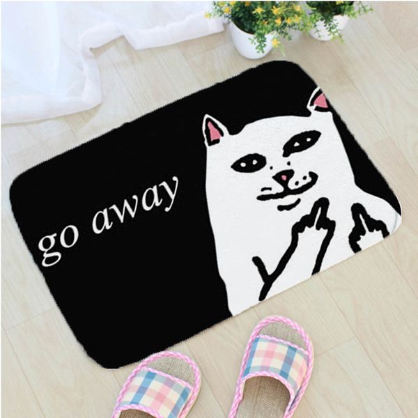 

cartoon animal cat go away printing bath mat flannel pattern bathroom non-slip mat home decor door wycieraczka vloermat