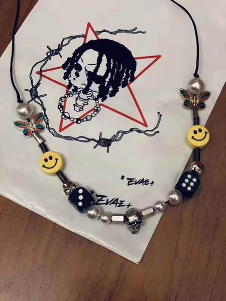 

asap rocky taro pearl necklace a $ ap rocky-approved hip hop street dance men and women couple pearl necklace, Silver