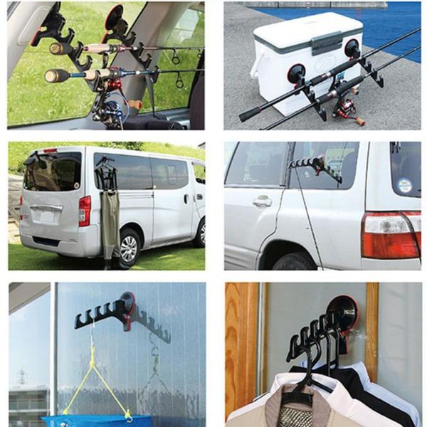 

portable holder for fishing rod fishing rack bracket with suction cup vehicle car rod holder accessories