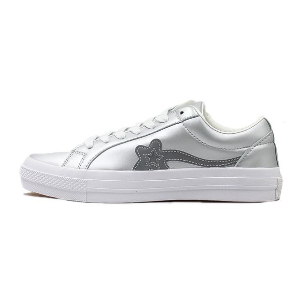 

golf le fleur x one star covase casual shoes sliver womans designer shoe street style mens classic flowers leisure shoes