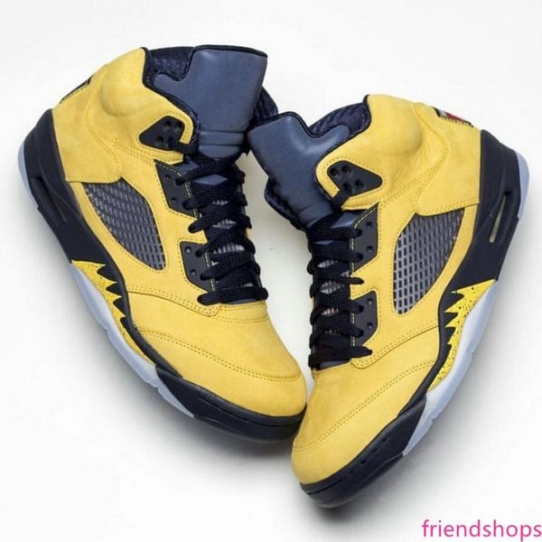 

2019 new release 5 sp men basketball shoes michigan inspire college navy amarillo 5s sneakers yellow nubuck upper man sport shoes cq41-704