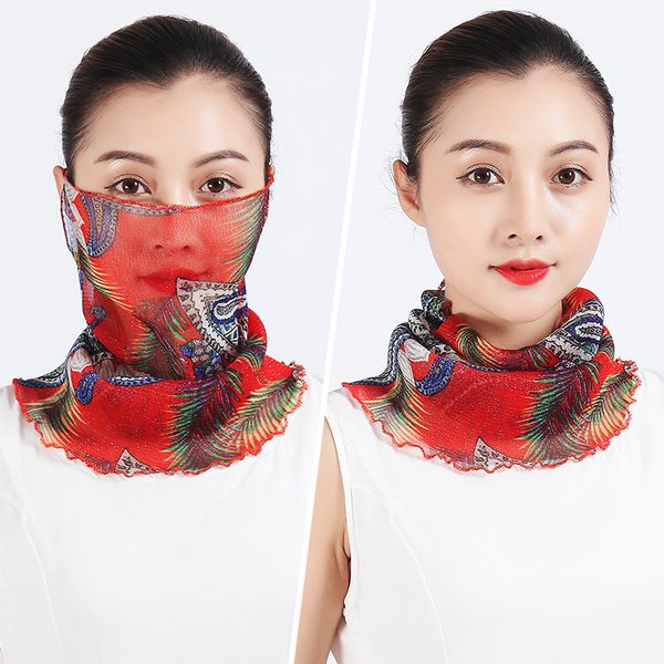 

high-jump bicycle face mask hanging hole 40d spandex mesh bandanas breathable uv protect neck face shade scarf female sportswear, Black