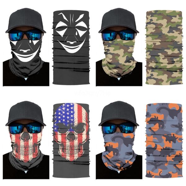 

loz0n men headband skull bandanas skull scarf motorcycle multifunctional seamless tubular mask magic dustproof skull scarf women f#474, Blue;black