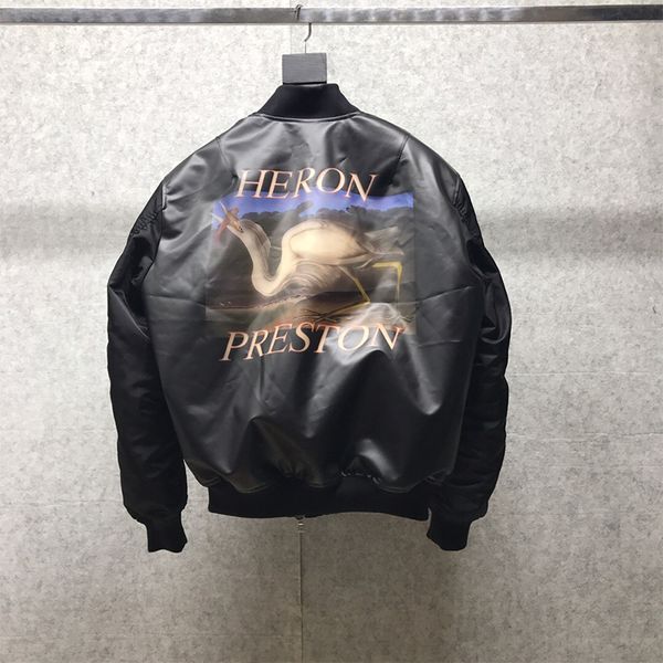 

HERON PRESTON 19SS "STYLE" ЧЕРНЫЕ КУРТКИ GREAT BLUE HERON Буквы с логотипом Мужчины с принтом Heron Preston