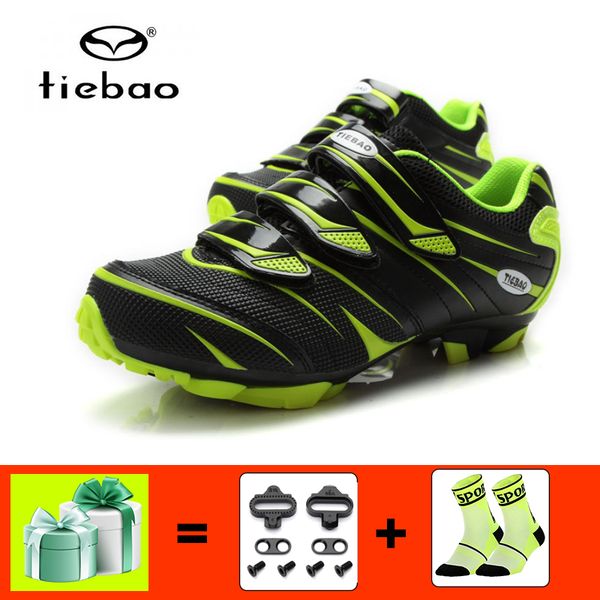 

tiebao men women mountain bike shoes sapatilha ciclismo mtb cycling sneakers cleats self-locking breathable bicycle riding shoes, Black