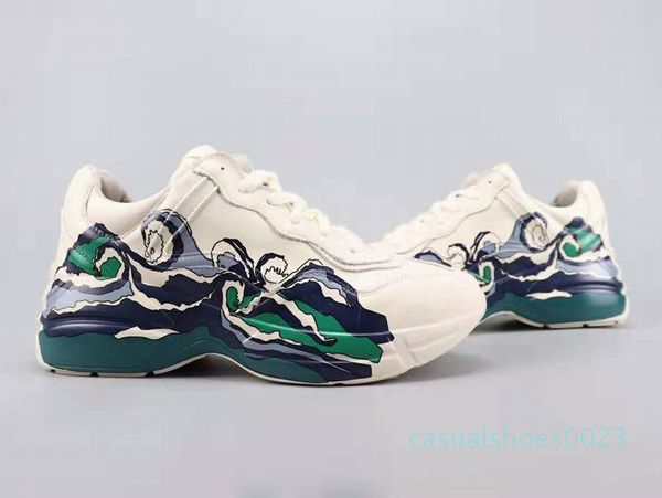 

with box)rhyton casual shoes with wave man womans designer sneaker ac23, Black