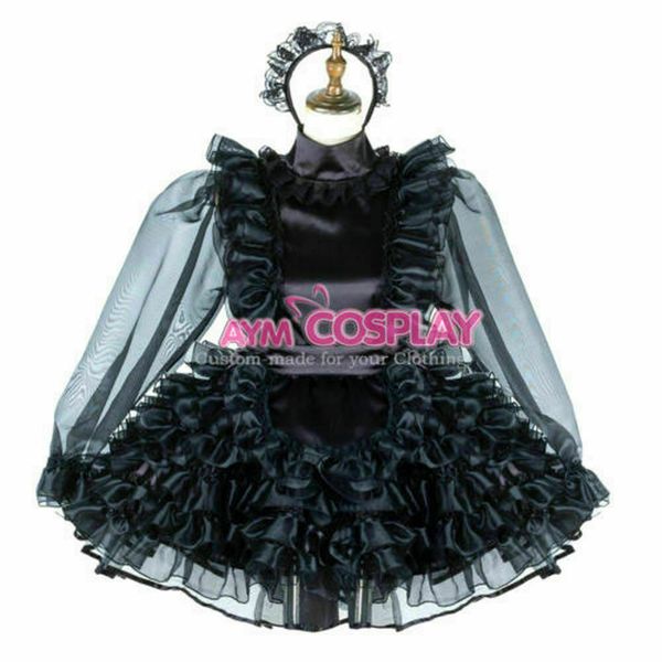 

сисси дева платье из атласа и органзы крест комоды сделано на заказ, Black;red