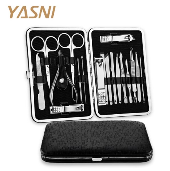 

18 in 1 stainless steel manicure set professional nail clipper finger plier nails art beauty tools scissors knife gift