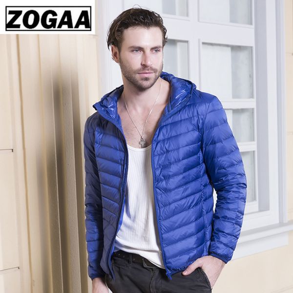 

zogaa brand white duck down jacket men autumn winter warm coat men's ultralight duck down jacket male windproof parka, Black