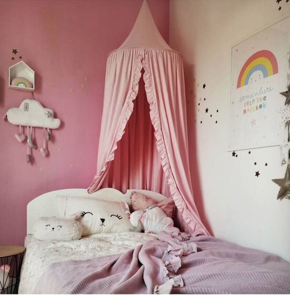 

ins baby ruffle lace crib netting baby mosquito net sandfly bed canopy curtains net children princess girls room decoration