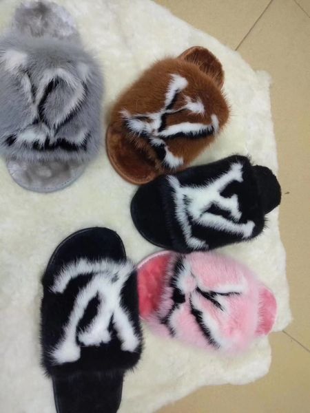 

2020 mink slippers causal slippers wool slippers boys &girls tian/blooms start print slide sandals outdoor beach flip flops