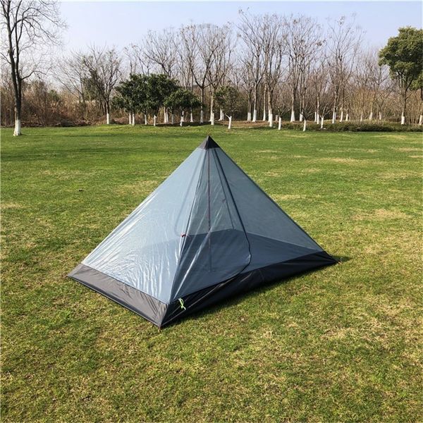 

ultralight rodless pyramid inner mesh tent portable 2 person outdoor summer camping beach tent for backpacking cycling travel