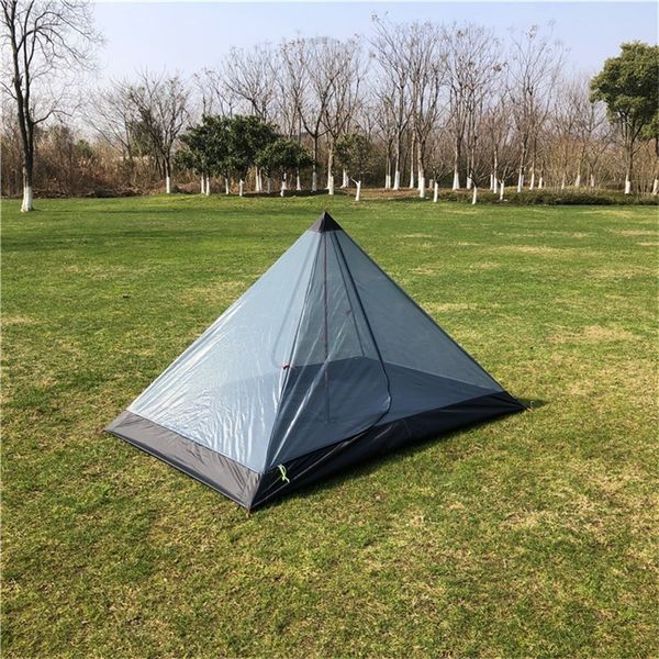 

ultralight rodless pyramid inner mesh tent portable 2 person outdoor summer camping beach tent for backpacking cycling travel